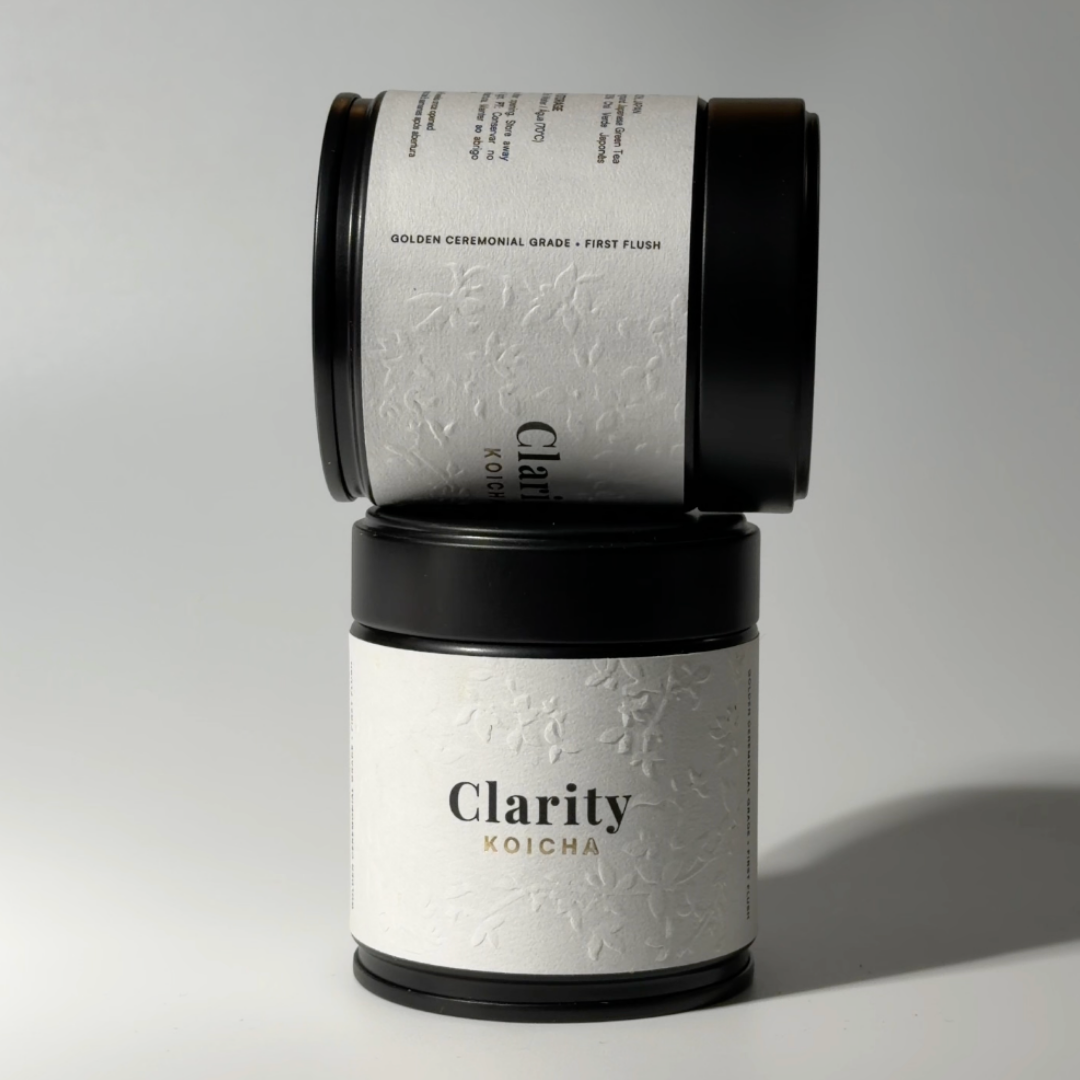 Clarity Matcha Portugal Tins stacked on each other