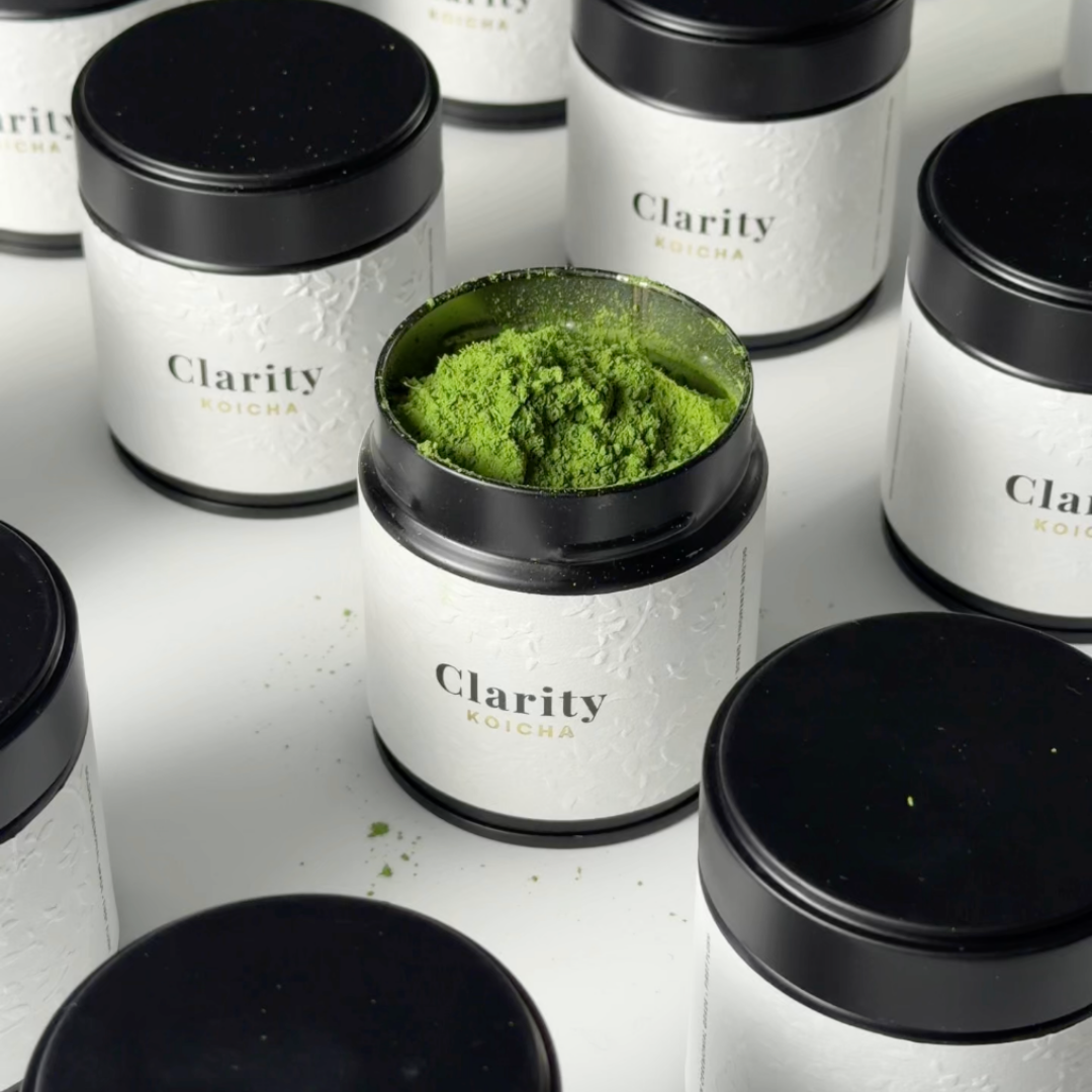 Ceremonial Grade Clarity Matcha tin open