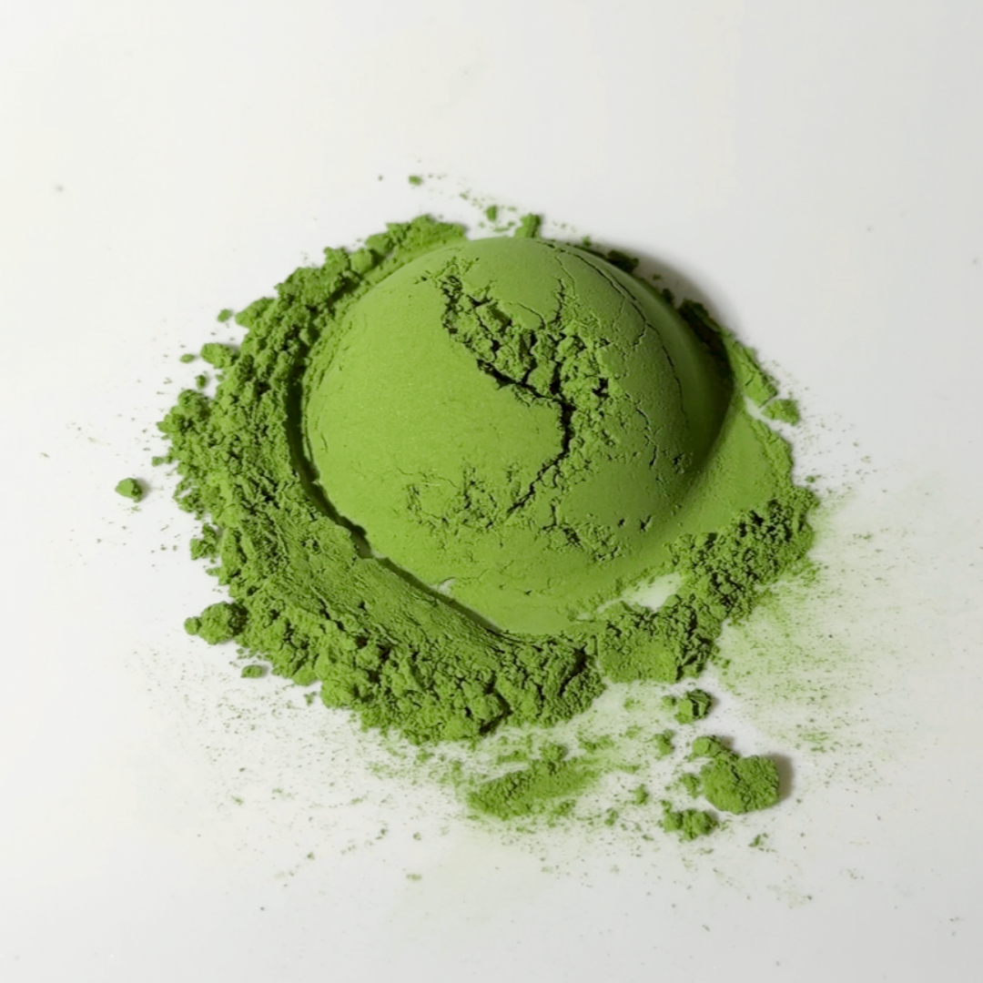 Ceremonial Grade Matcha on a white background